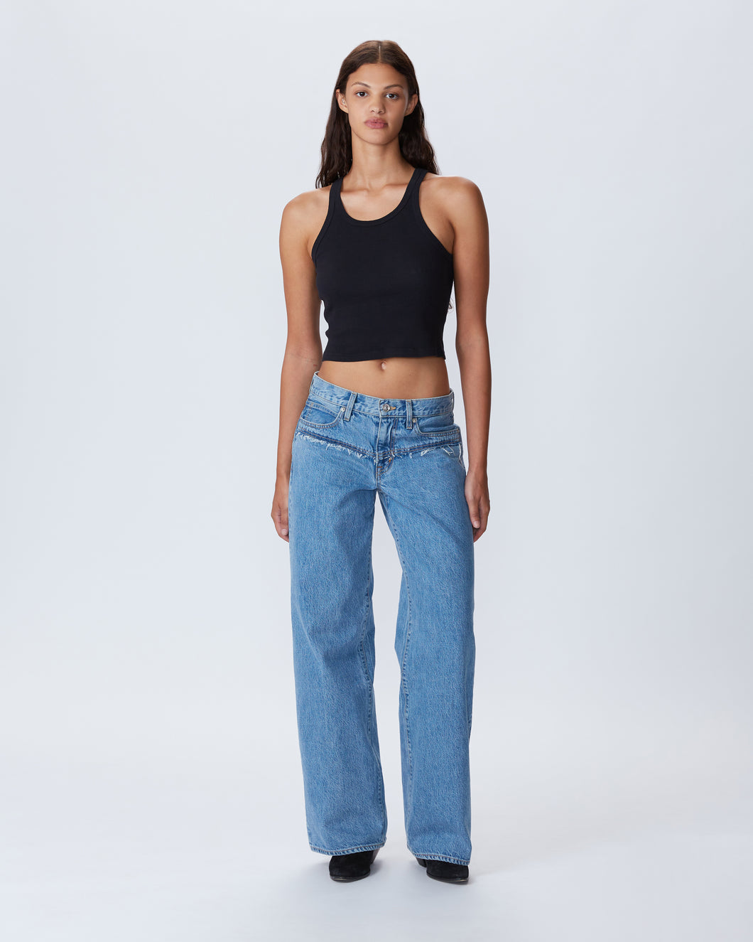 Mica Raw Edge Seams | Wounded Heart | Low Rise | Wide Leg Jean