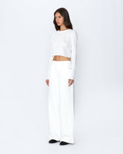 Taylor | White | High Rise | Wide Leg Jean