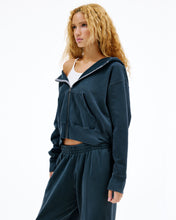 Zip Hoodie | Washed Black
