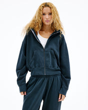 Zip Hoodie | Washed Black