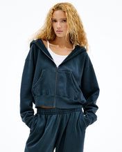 Zip Hoodie | Washed Black