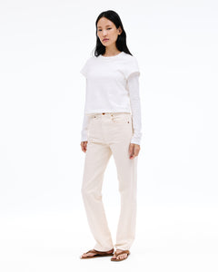 London | Ecru | High Rise | Straight Jean