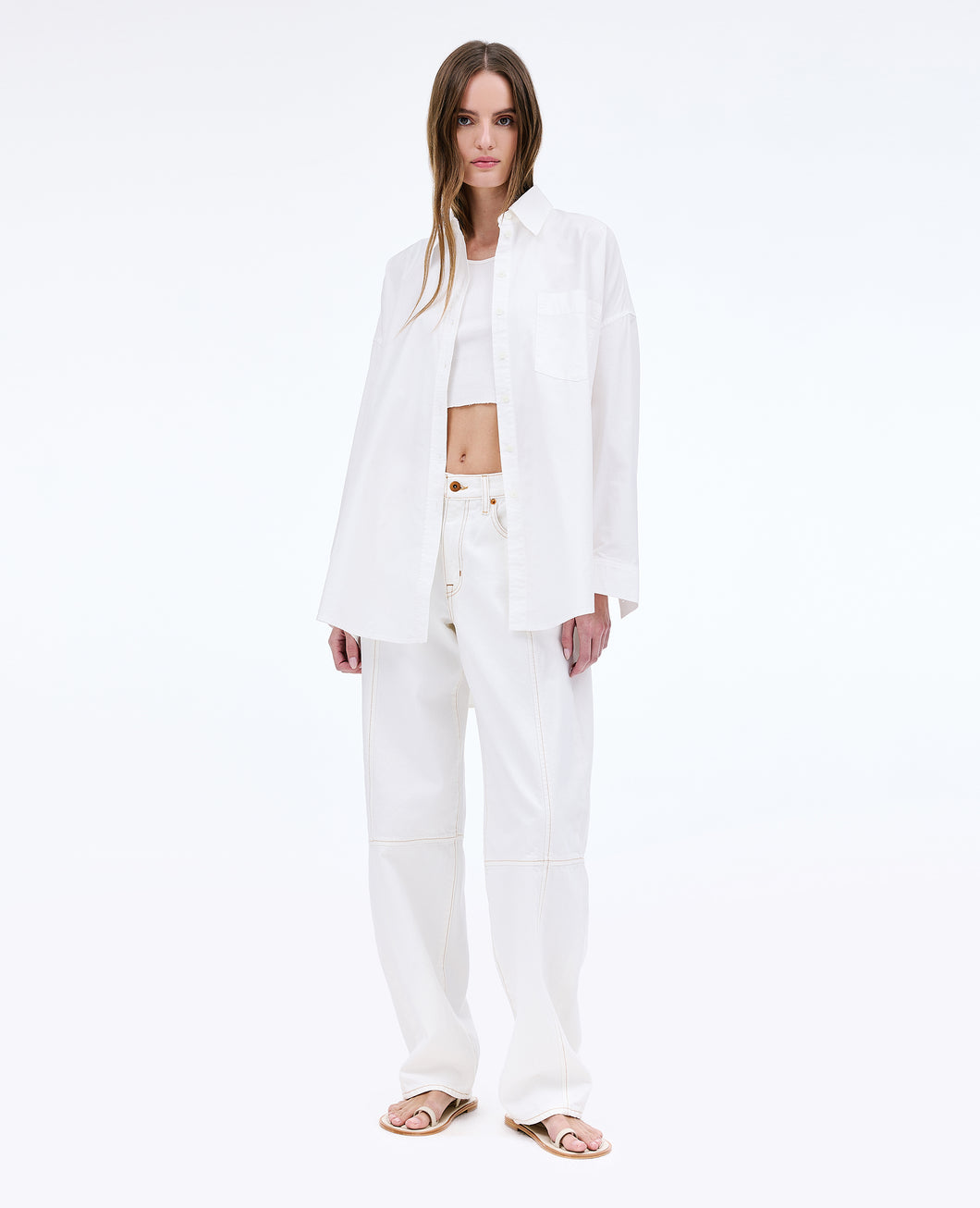 Paloma Seam Pant | Natural White | Mid Rise | Curve Jean