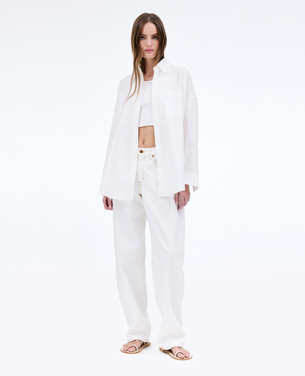 Paloma Seam Pant | Natural White | Mid Rise | Curve Jean