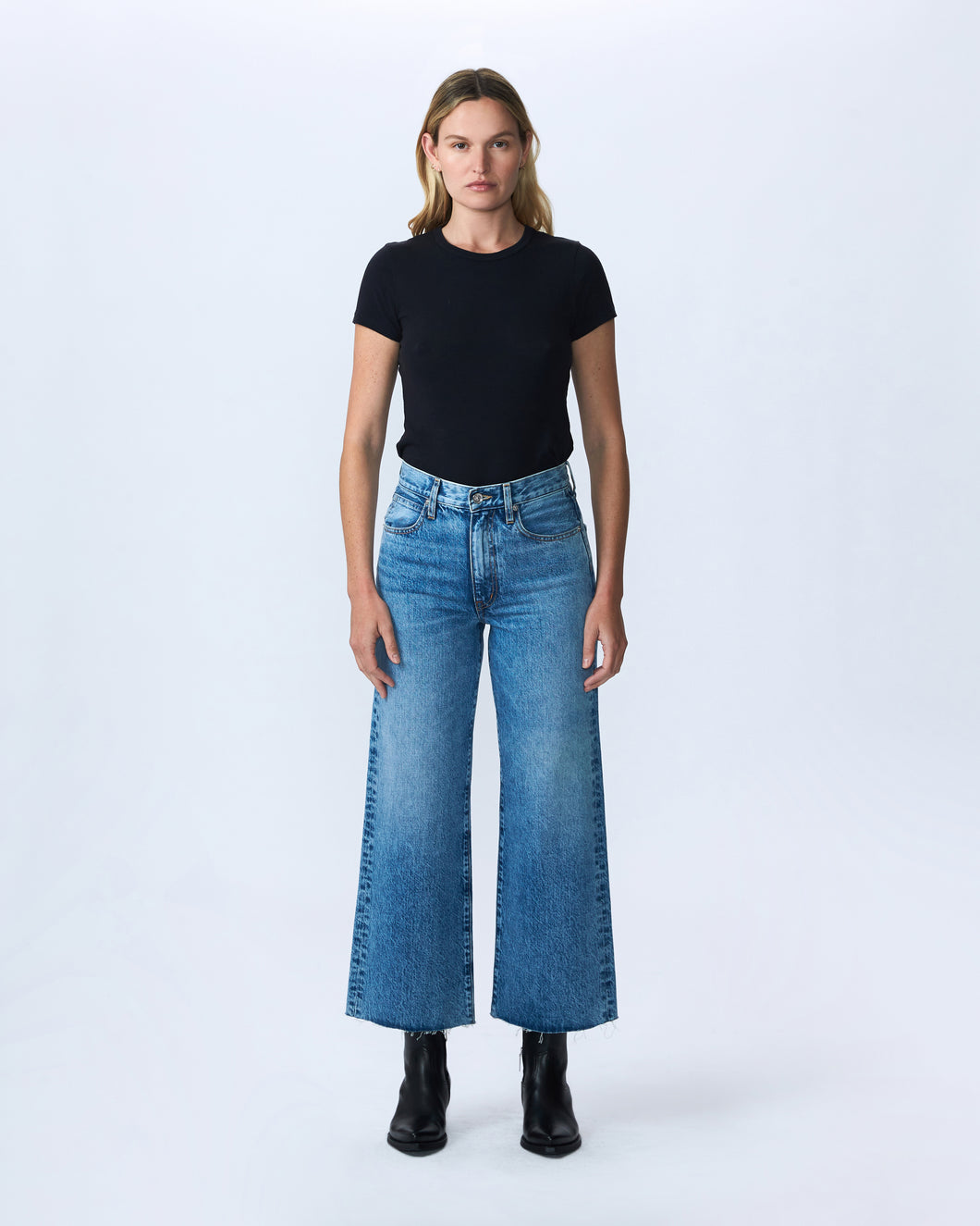 Grace Crop | Lightning Strikes | High Rise | Wide Leg Jean