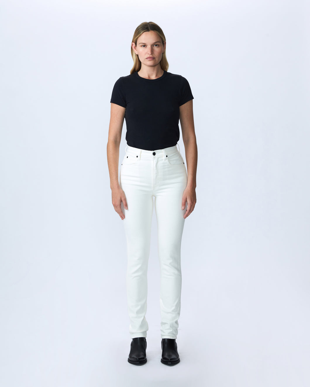 Beatnik | White | High Rise | Slim Jean